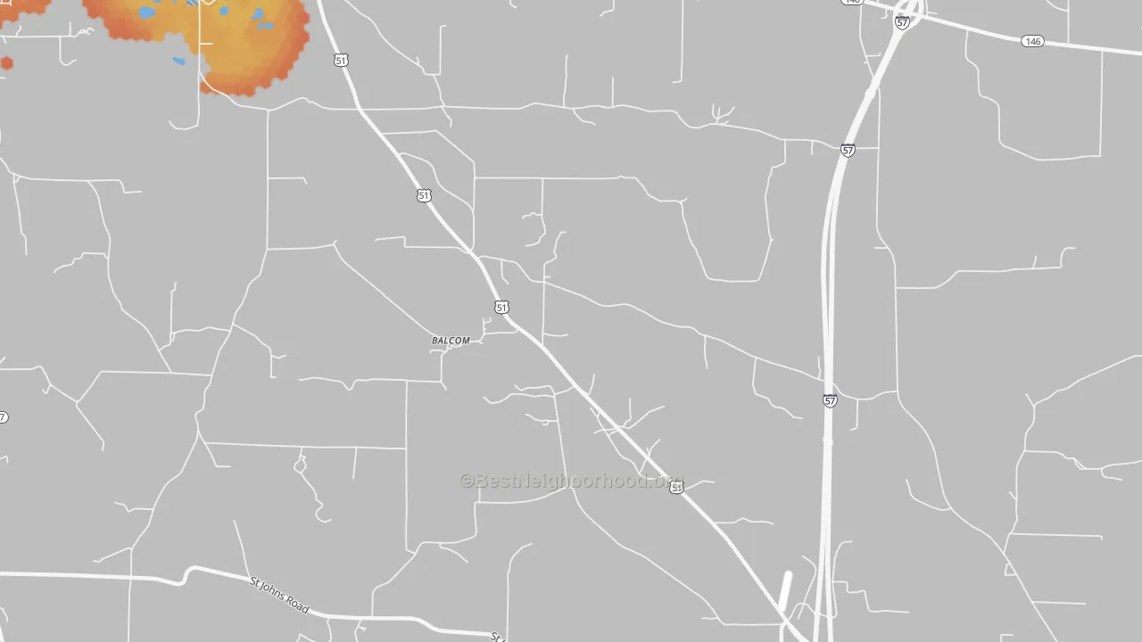 Bike Grade map of Balcom, IL