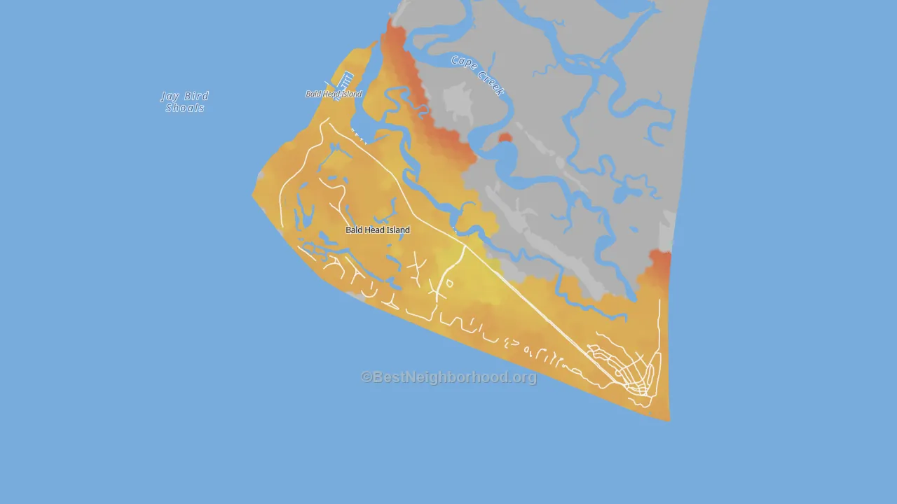 Bike Grade map of Bald Head Island, NC