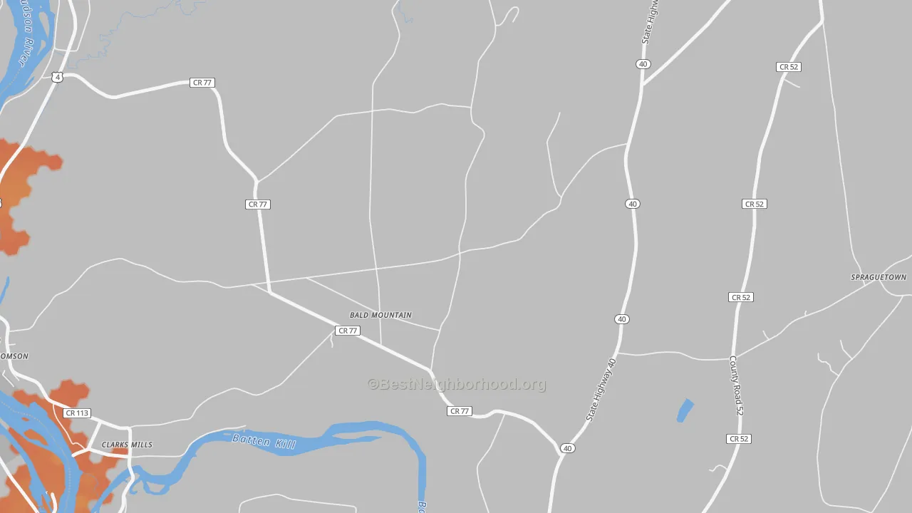 Bike Grade map of Bald Mountain, NY