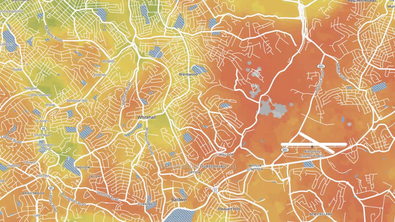 Bike Grade map of Baldwin, PA
