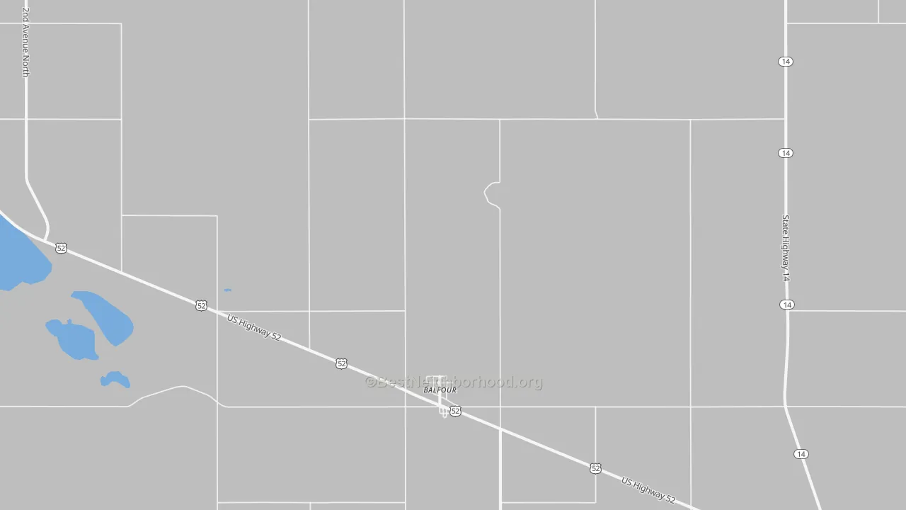 Bike Grade map of Balfour, ND