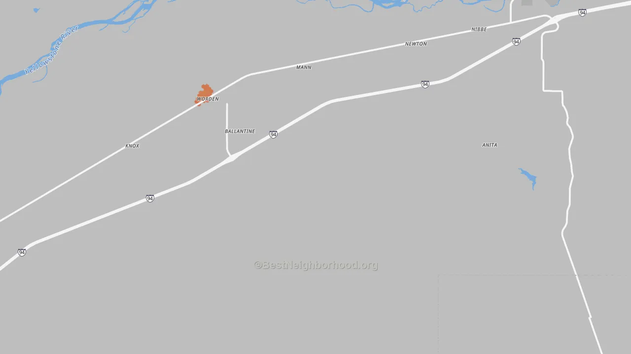 Bike Grade map of Ballantine, MT