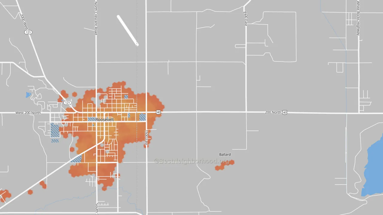Bike Grade map of Ballard, UT