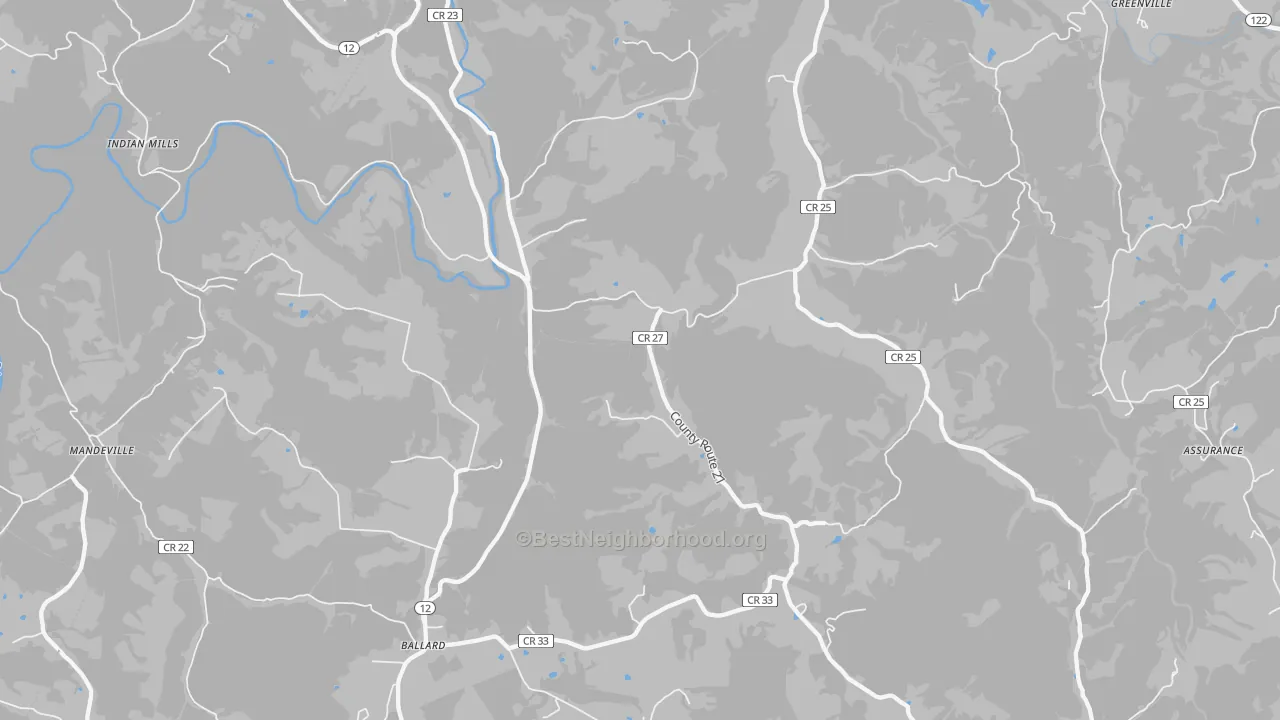 Bike Grade map of Ballard, WV
