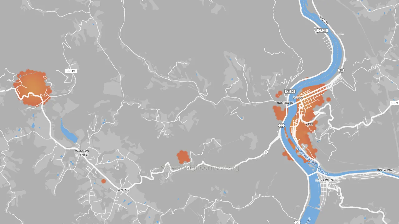 Bike Grade map of Ballengee, WV