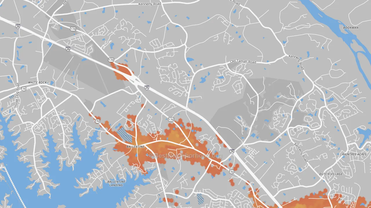 Bike Grade map of Ballentine, SC