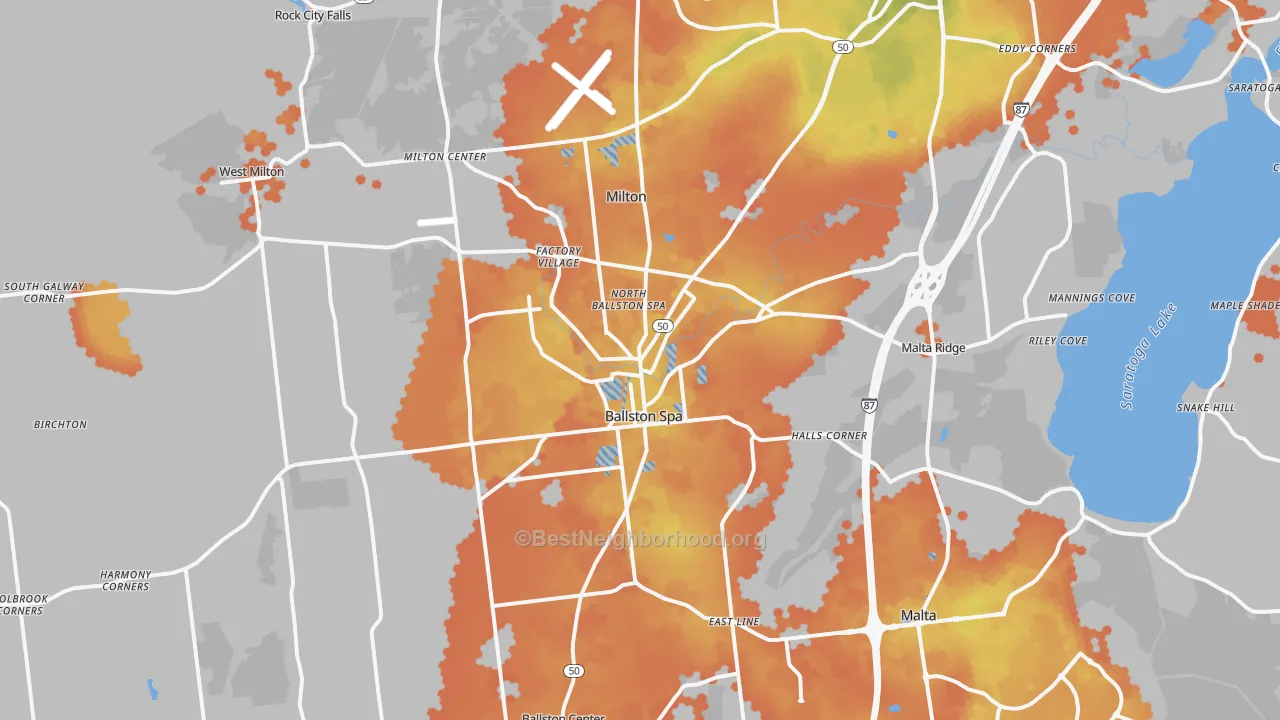 Bike Grade map of Ballston Spa, NY