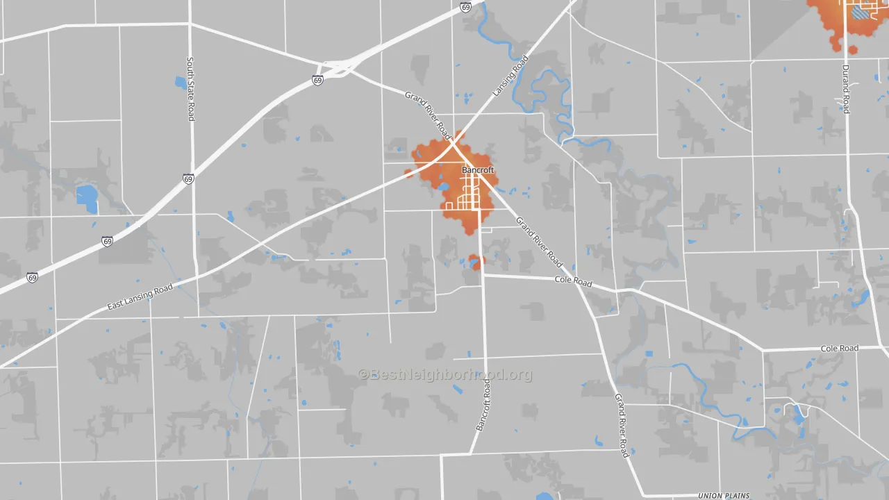 Bike Grade map of Bancroft, MI