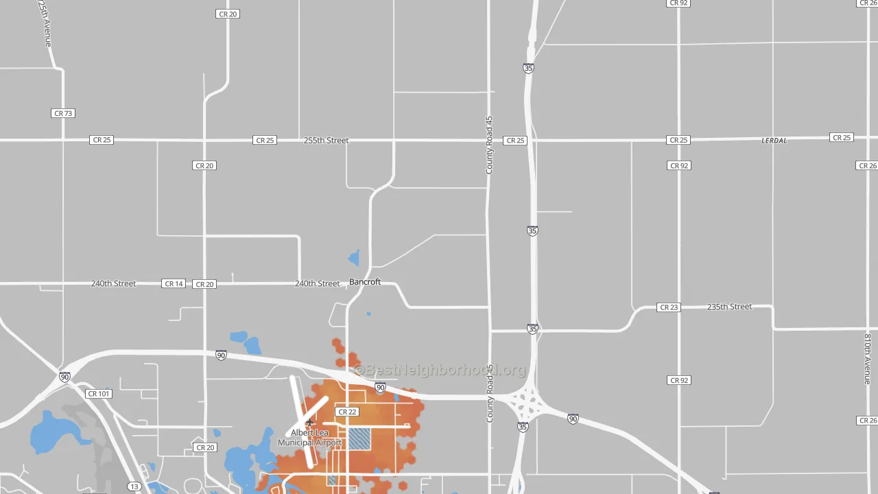 Bike Grade map of Bancroft, MN