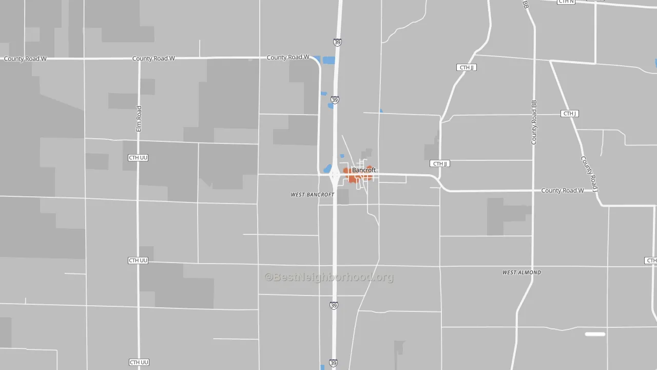 Bike Grade map of Bancroft, WI