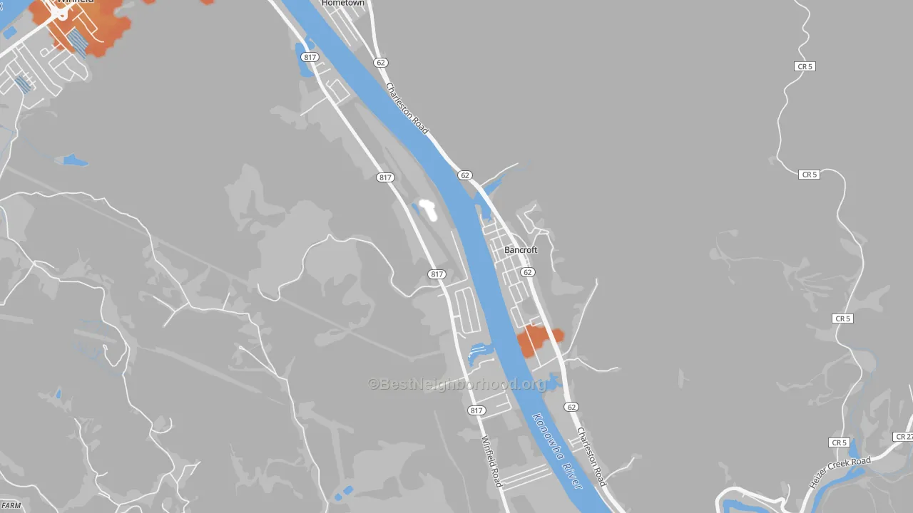 Bike Grade map of Bancroft, WV