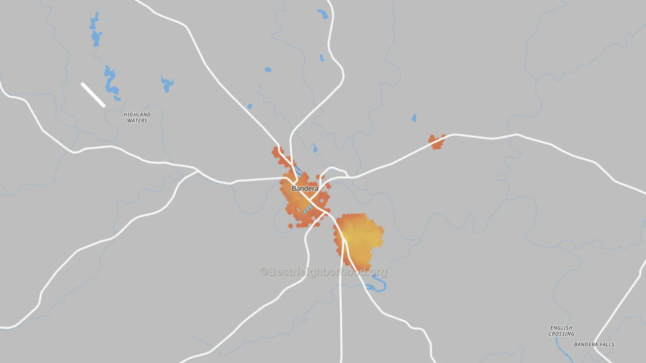 Bike Grade map of Bandera, TX