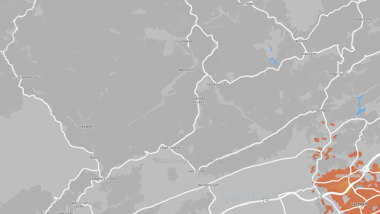 Bike Grade map of Bandy, VA
