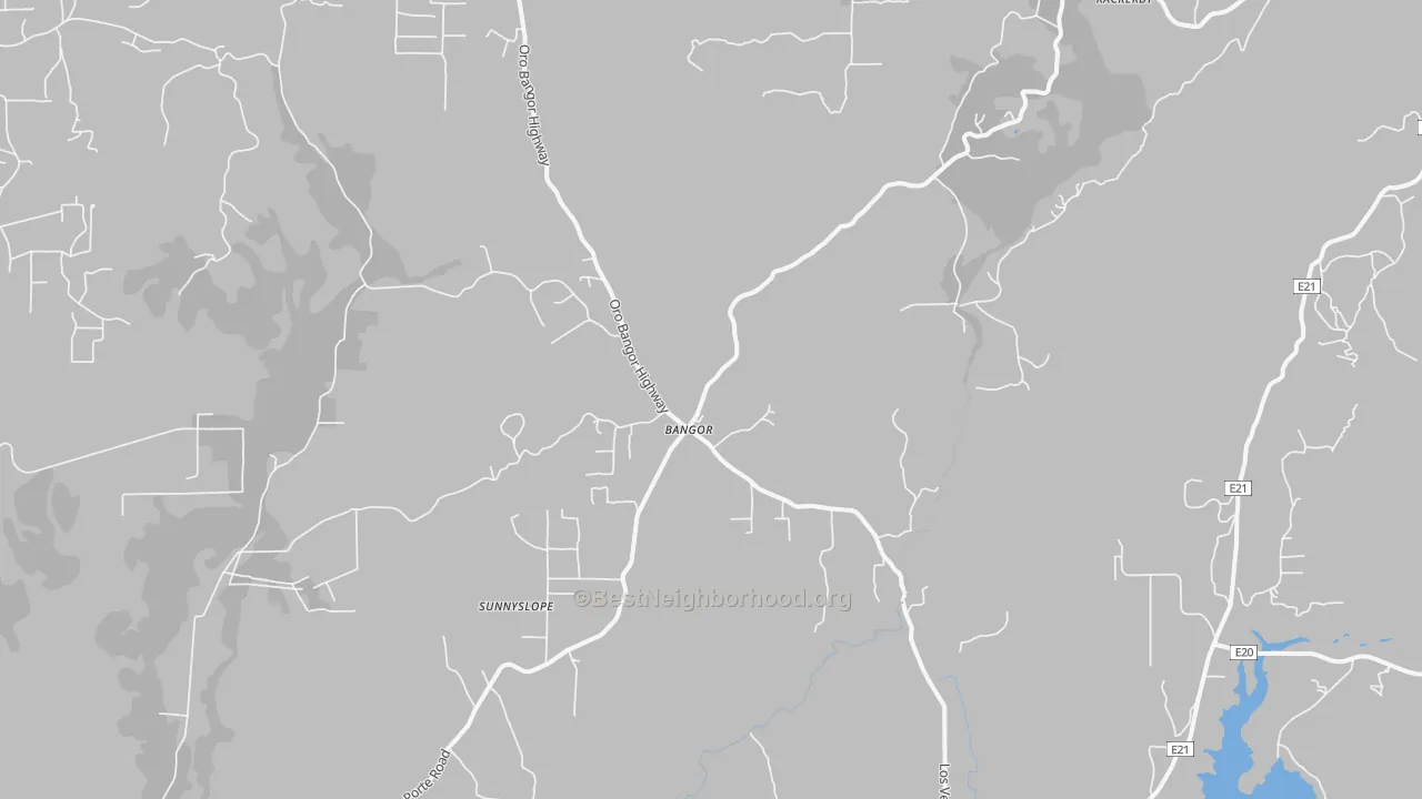 Bike Grade map of Bangor, CA