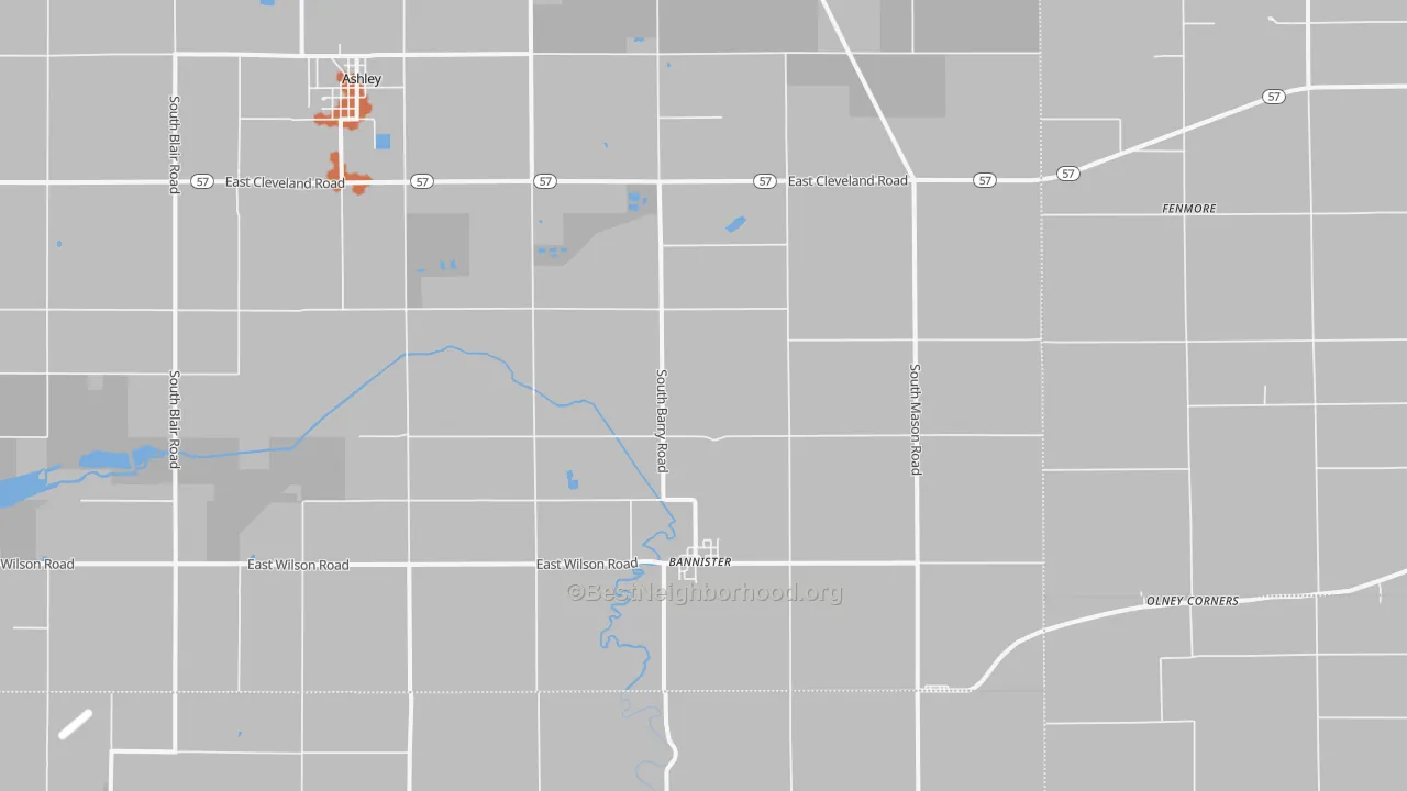 Bike Grade map of Bannister, MI