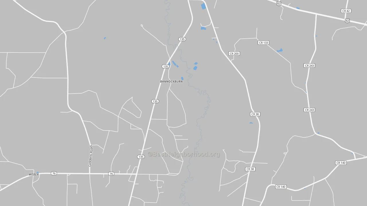 Bike Grade map of Bannockburn, GA