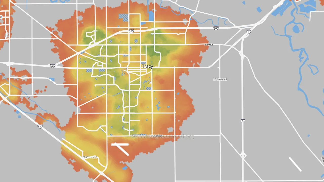 Bike Grade map of Banta, CA