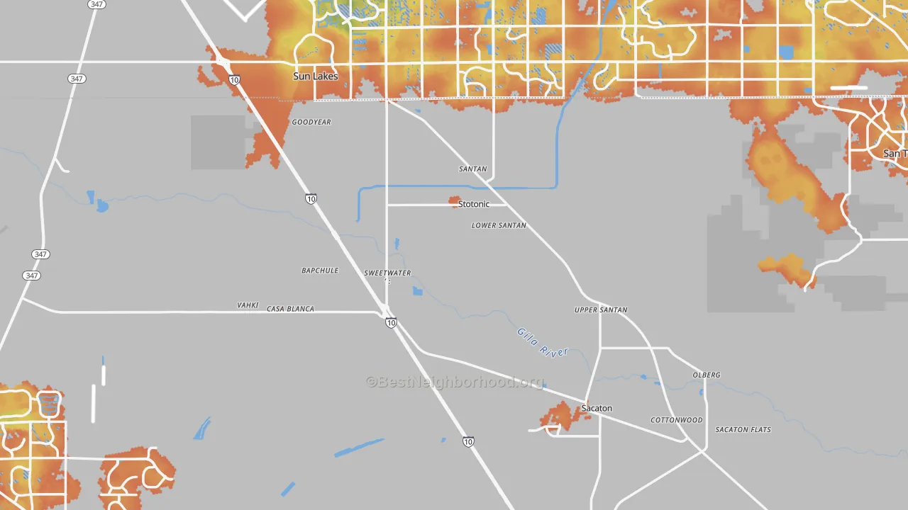 Bike Grade map of Bapchule, AZ