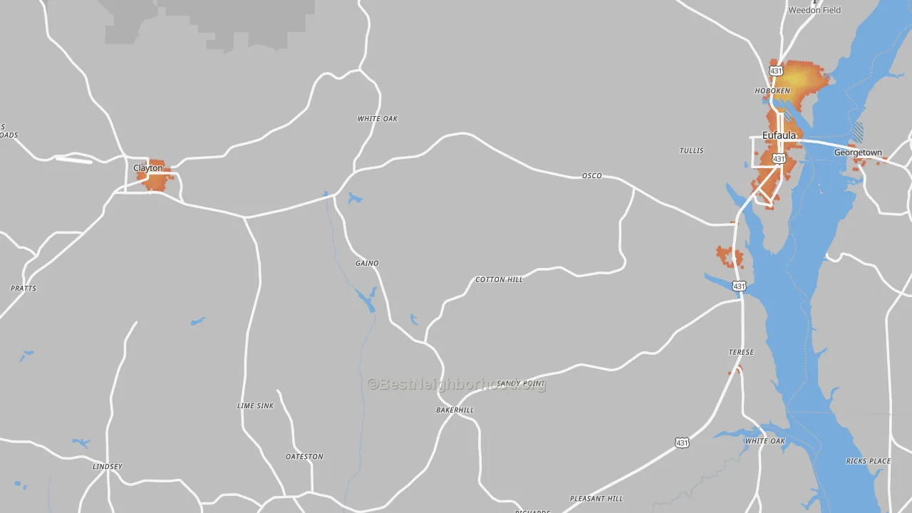 Bike Grade map of Barbour County, AL