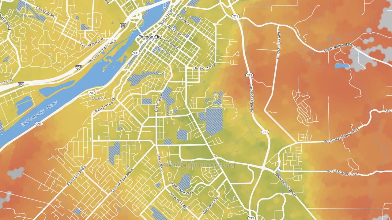 Bike Grade map of Barclay Hills, Oregon City, OR