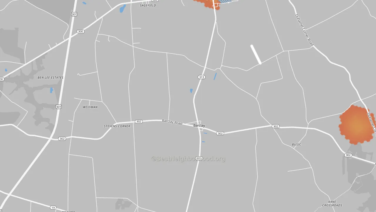 Bike Grade map of Barclay, MD