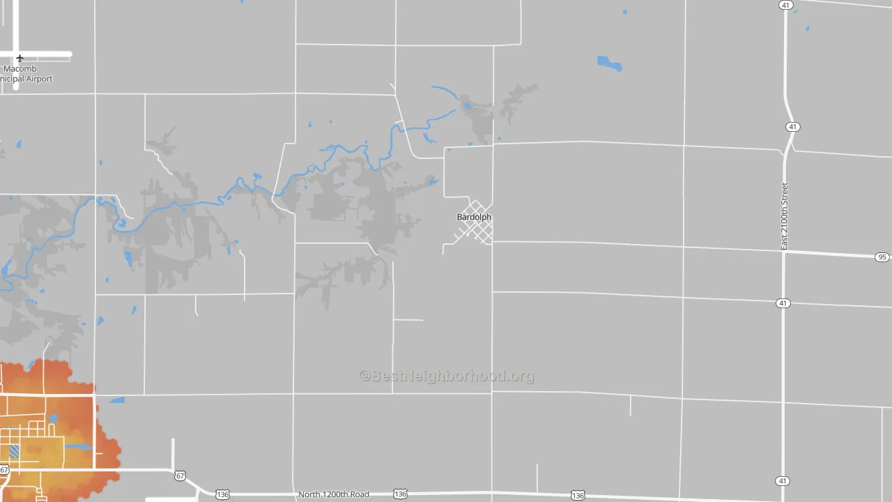 Bike Grade map of Bardolph, IL