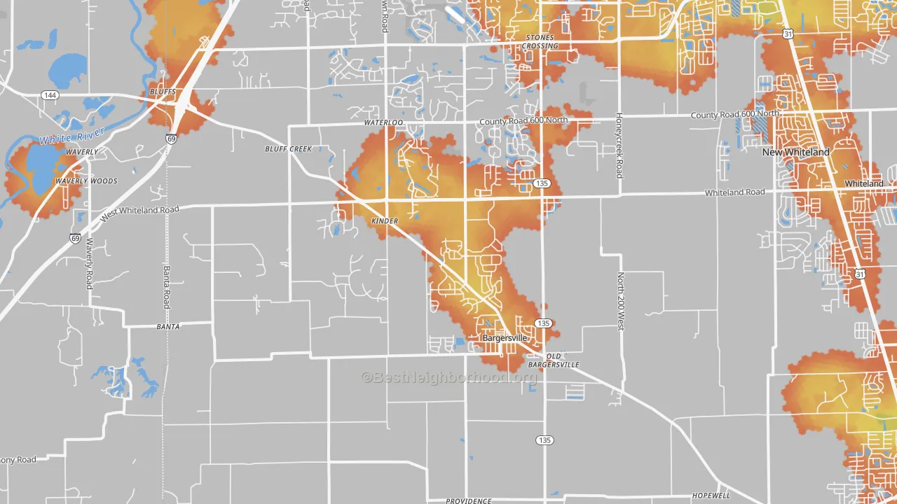 Bike Grade map of Bargersville, IN