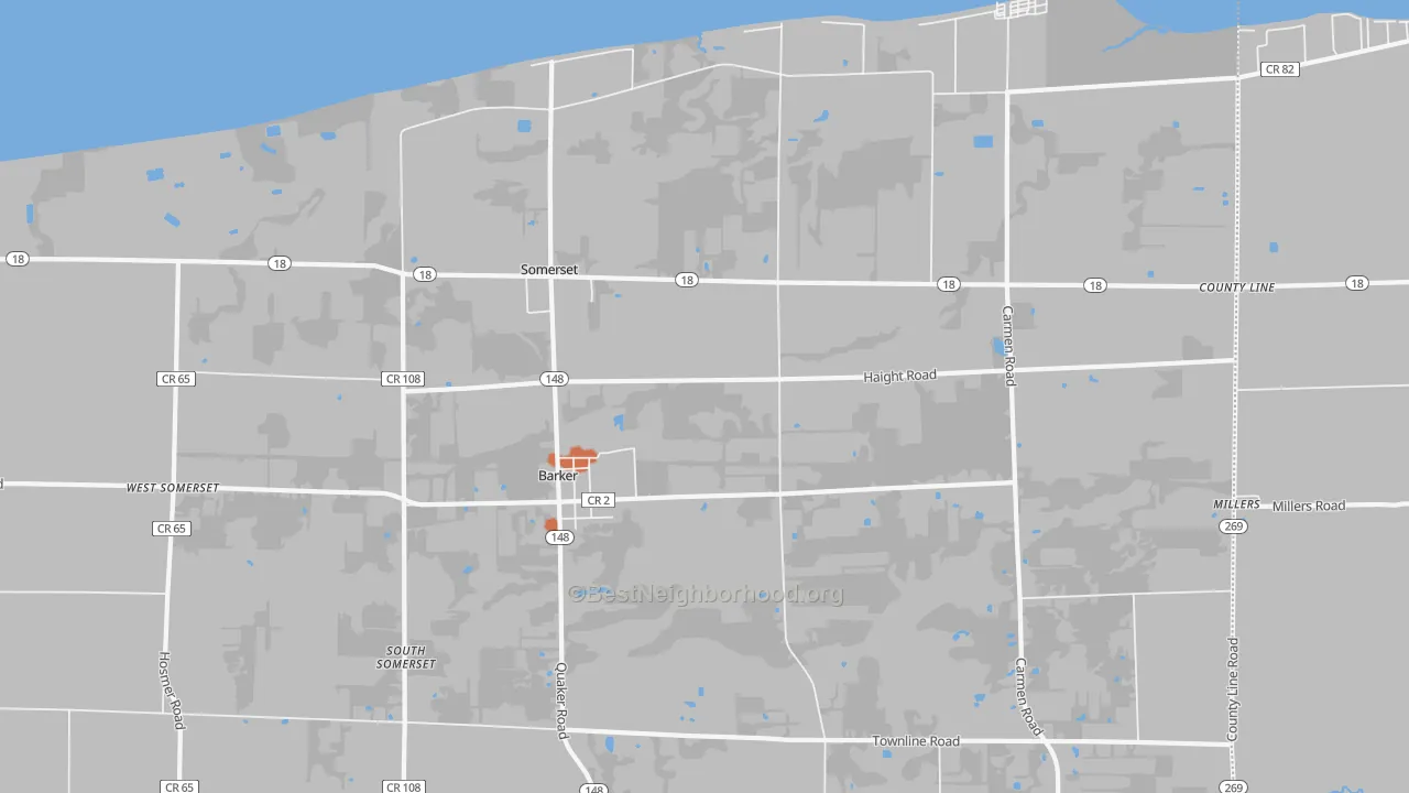 Bike Grade map of Barker, NY