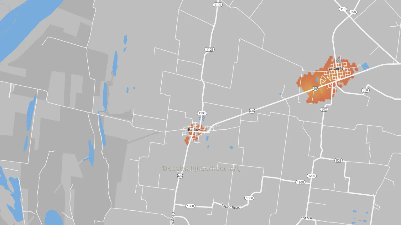 Bike Grade map of Barlow, KY