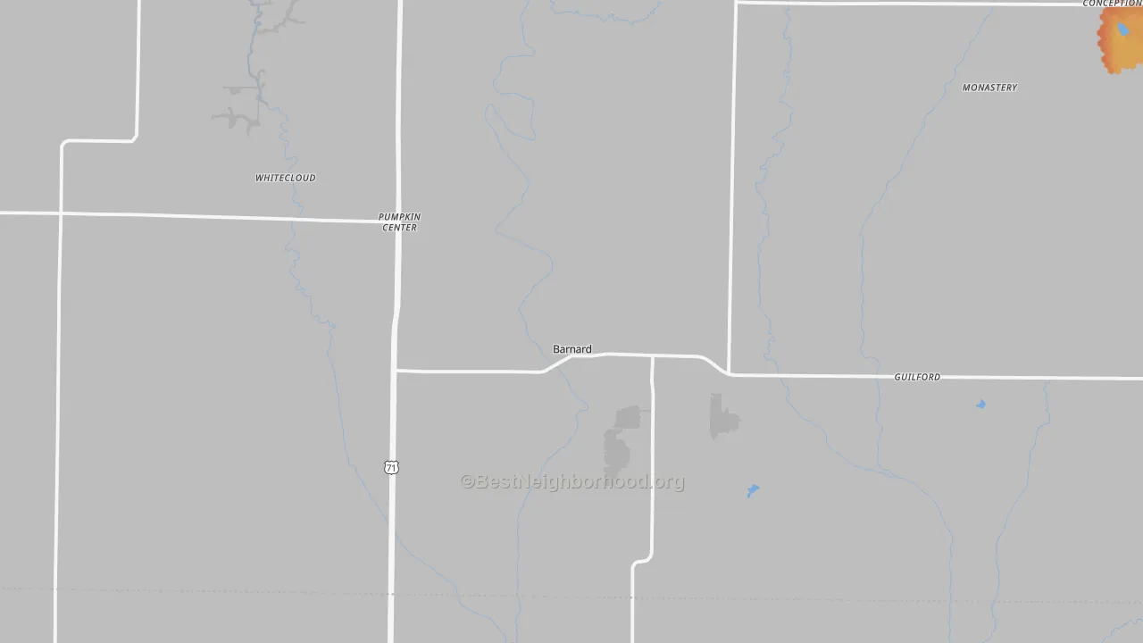 Bike Grade map of Barnard, MO