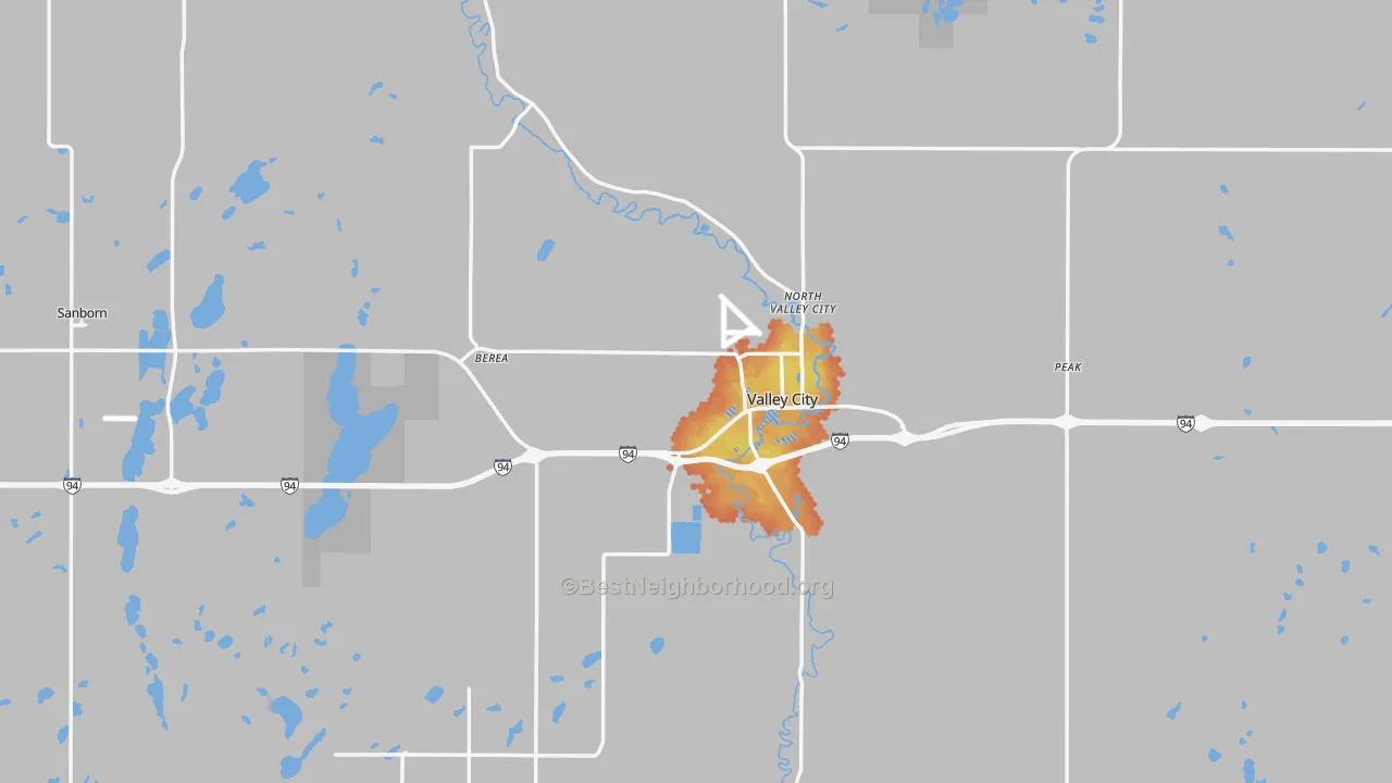 Bike Grade map of Barnes County, ND