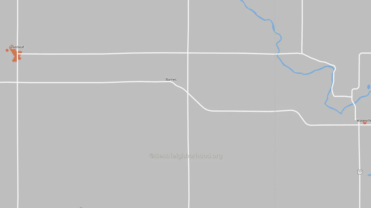 Bike Grade map of Barnes, KS