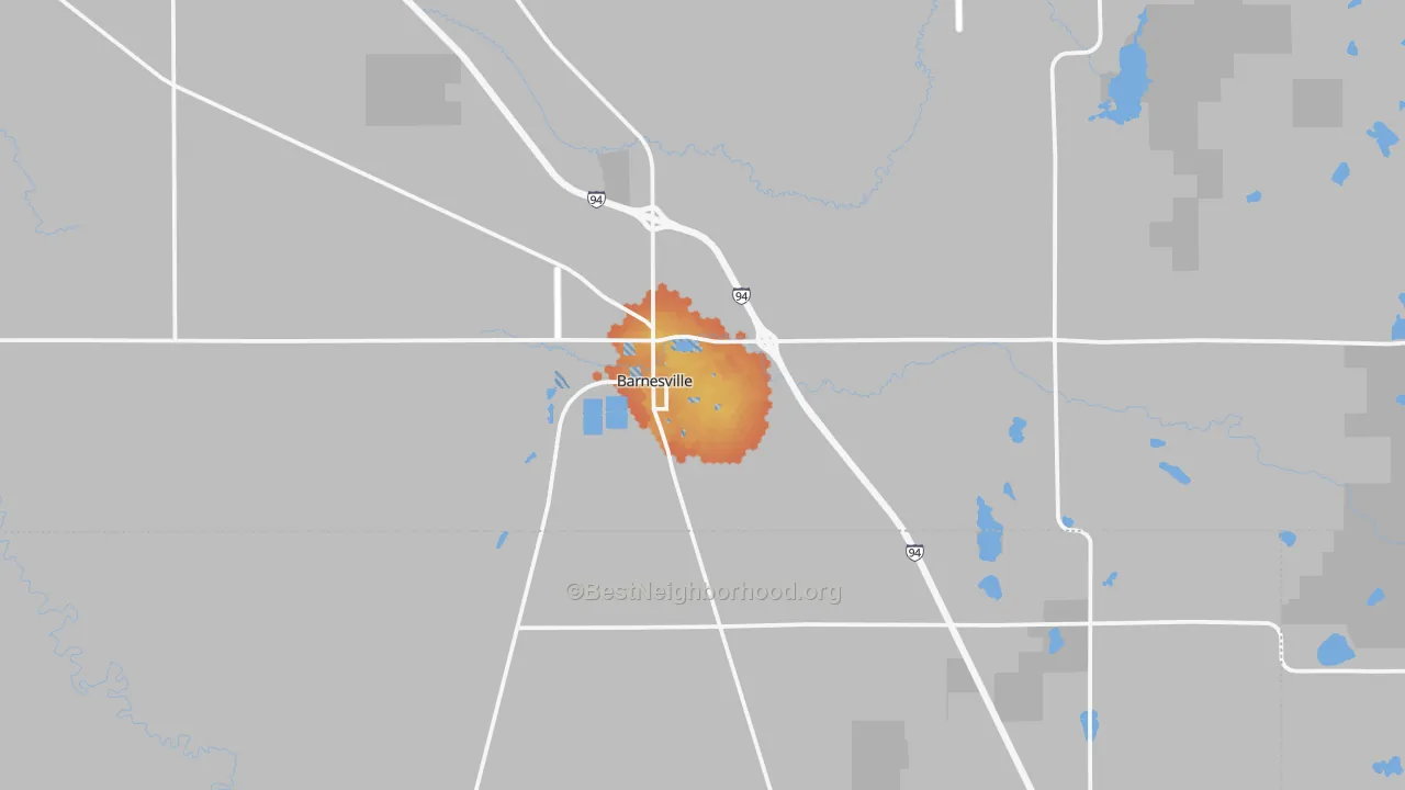 Bike Grade map of Barnesville, MN