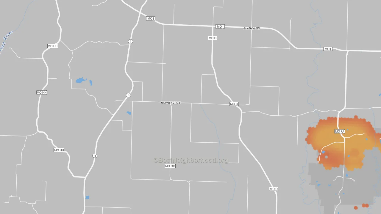 Bike Grade map of Barnesville, MO