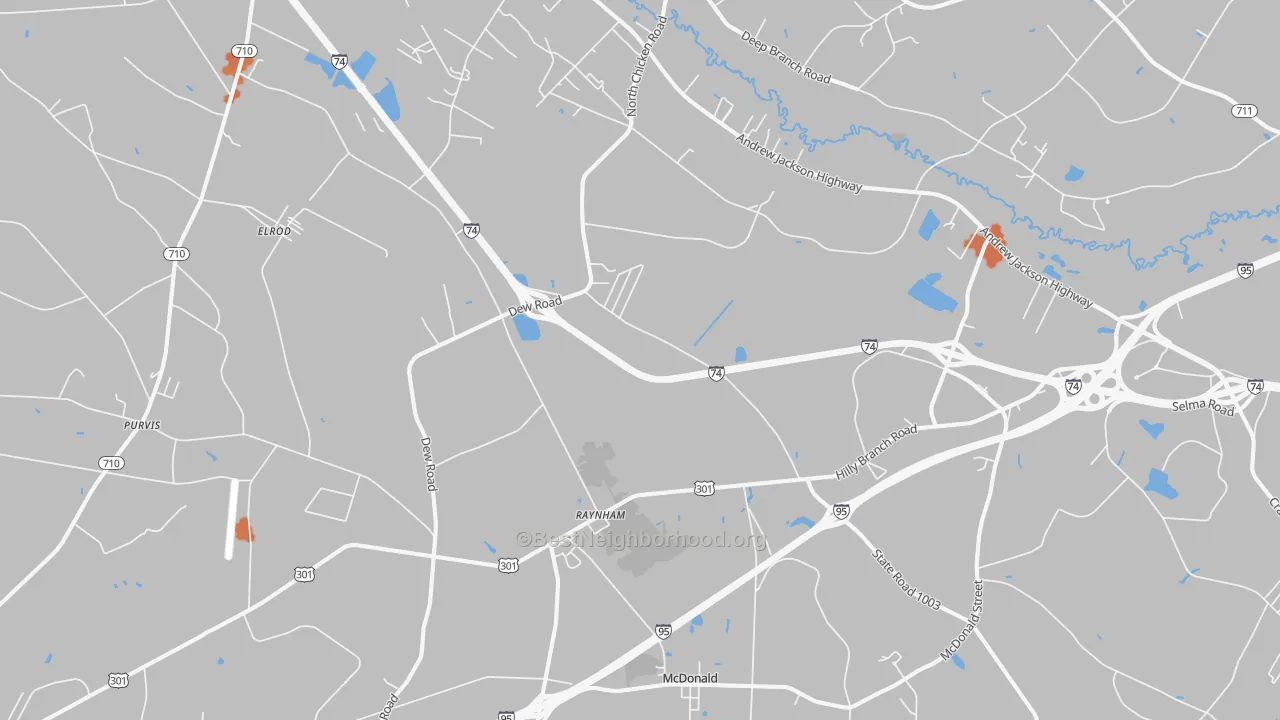 Bike Grade map of Barnesville, NC