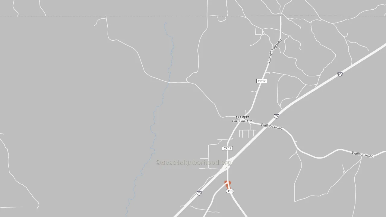 Bike Grade map of Barnett Crossroads, AL