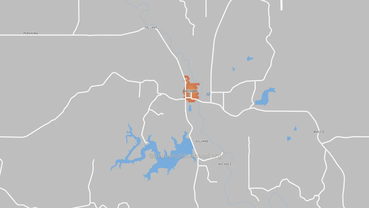 Bike Grade map of Barnsdall, OK