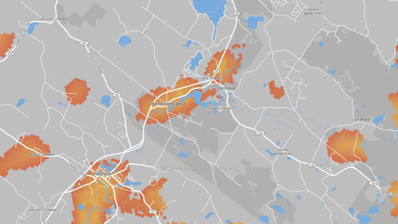 Bike Grade map of Barnstead, NH