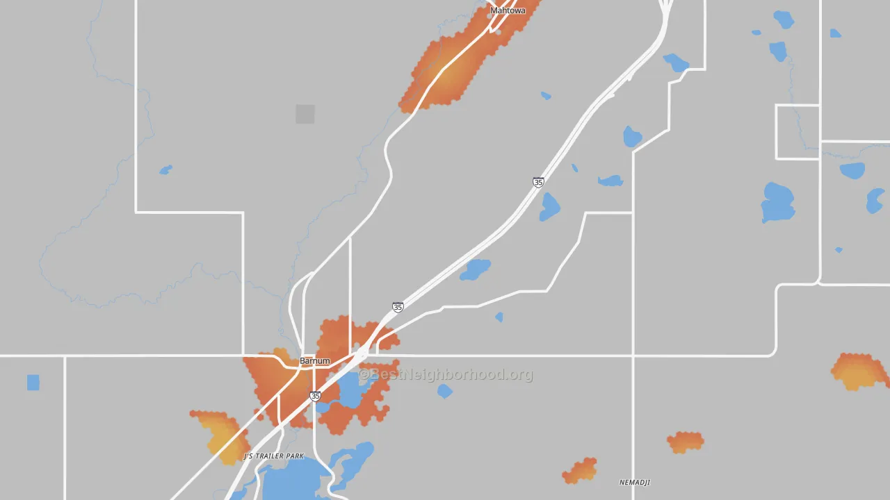 Bike Grade map of Barnum, MN