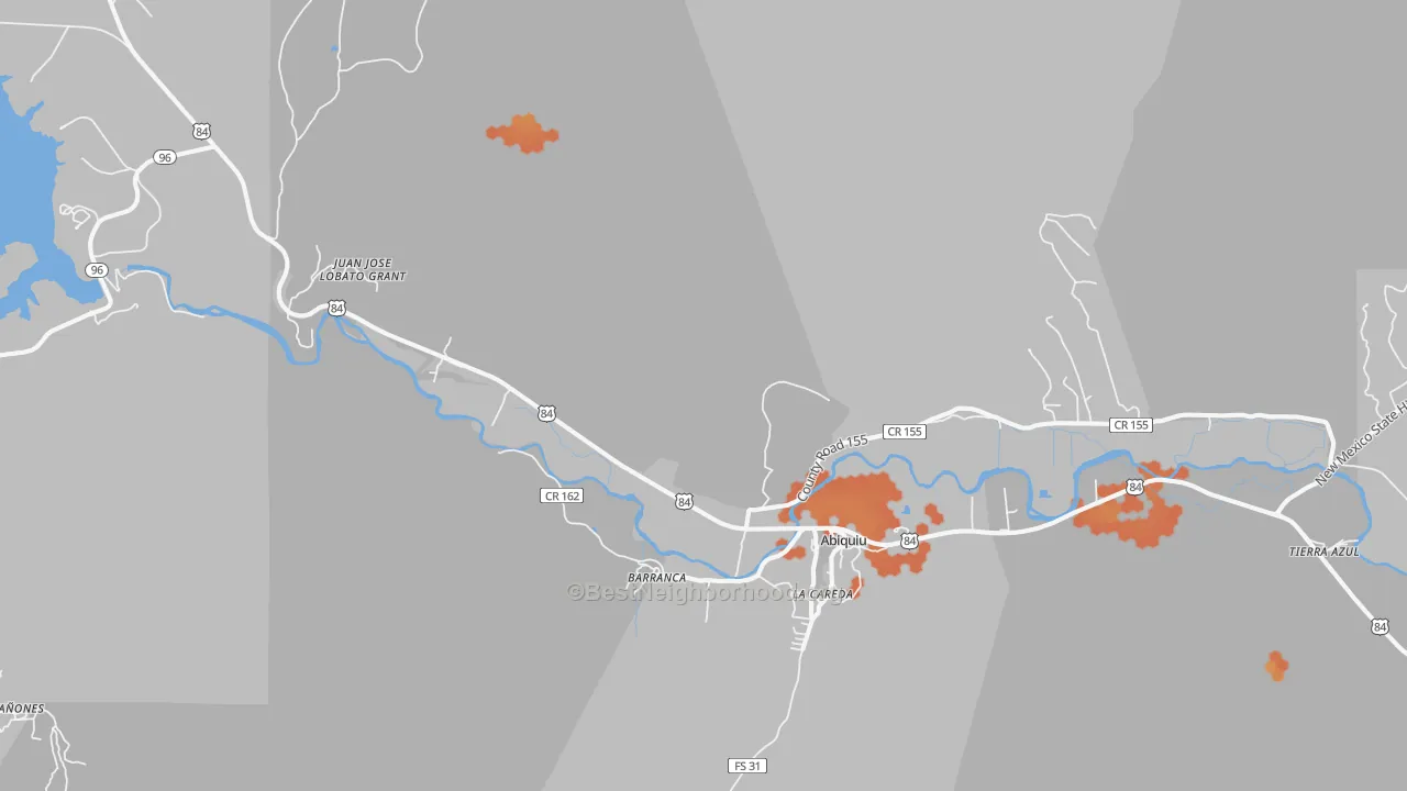 Bike Grade map of Barranca, NM