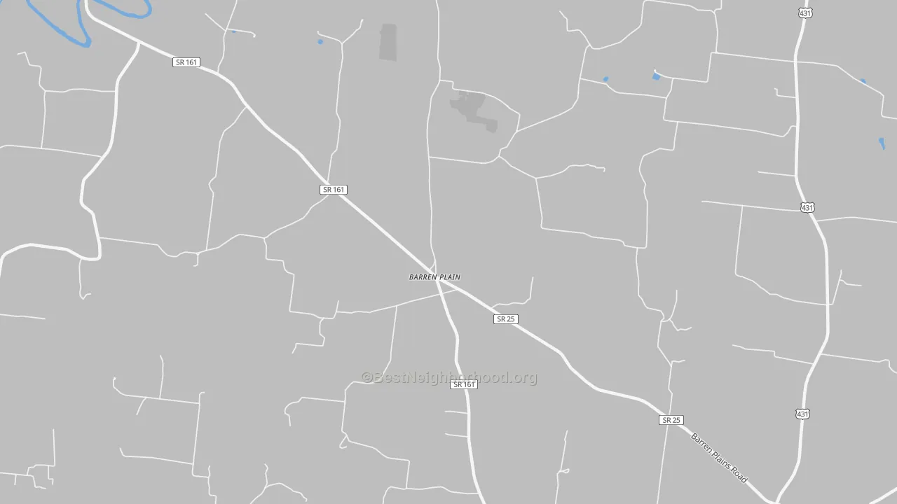 Bike Grade map of Barren Plain, TN