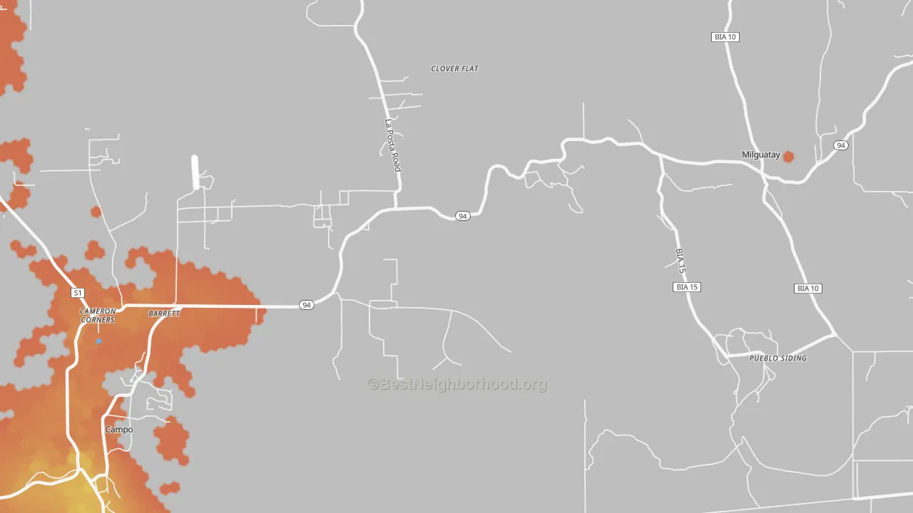 Bike Grade map of Barrett, CA