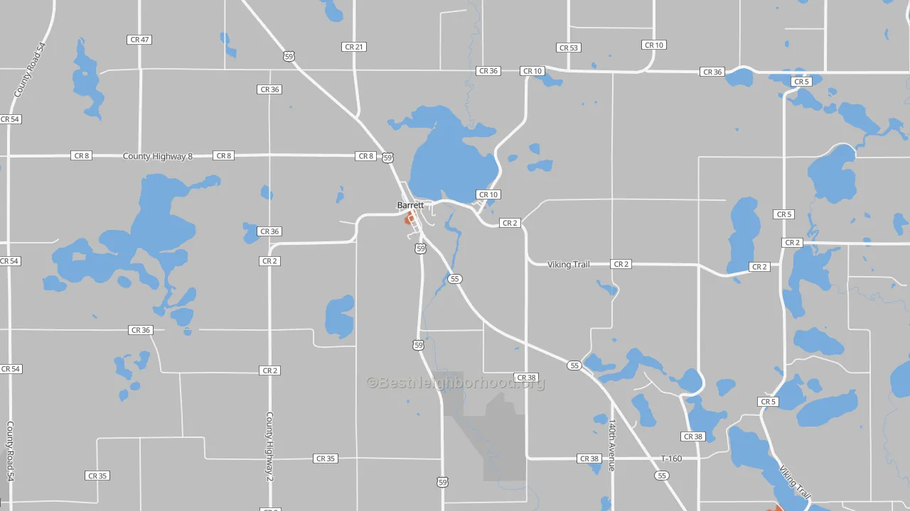 Bike Grade map of Barrett, MN