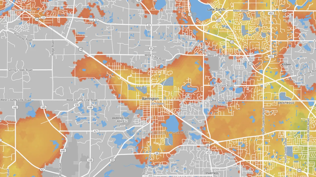 Bike Grade map of Barrington, IL