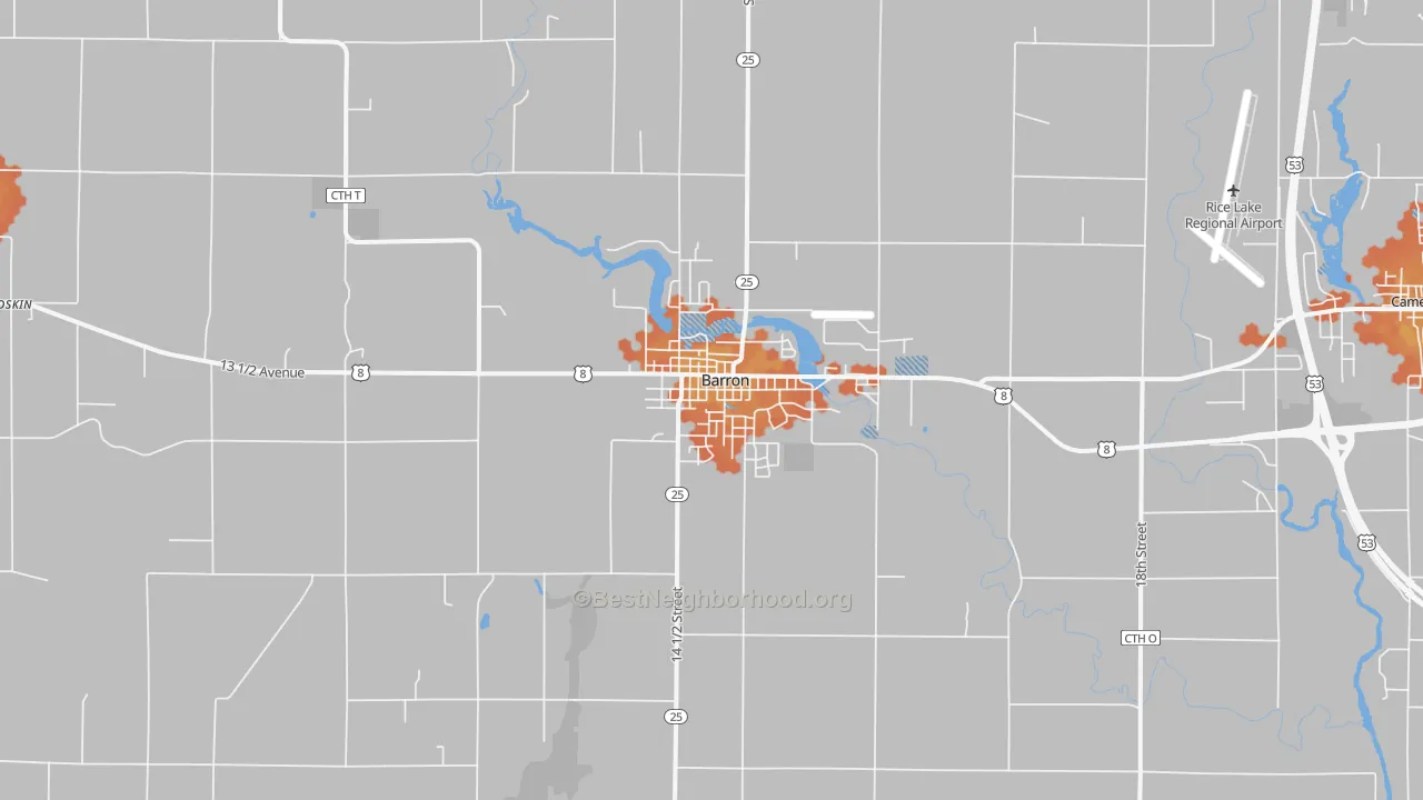 Bike Grade map of Barron, WI