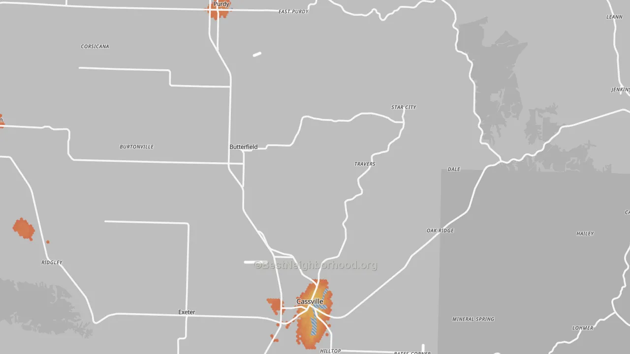 Bike Grade map of Barry County, MO