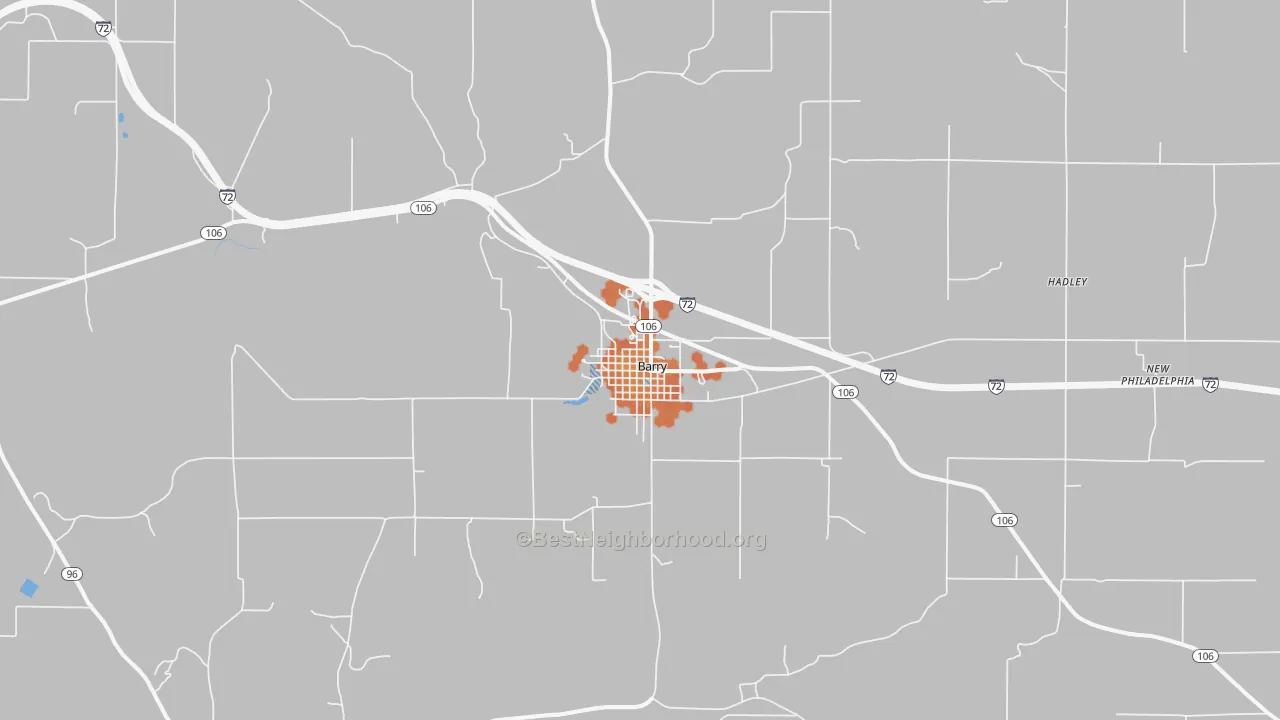 Bike Grade map of Barry, IL