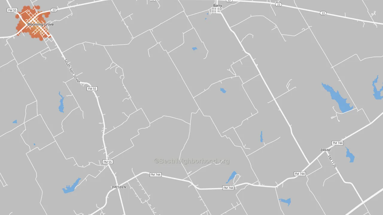 Bike Grade map of Barry, TX