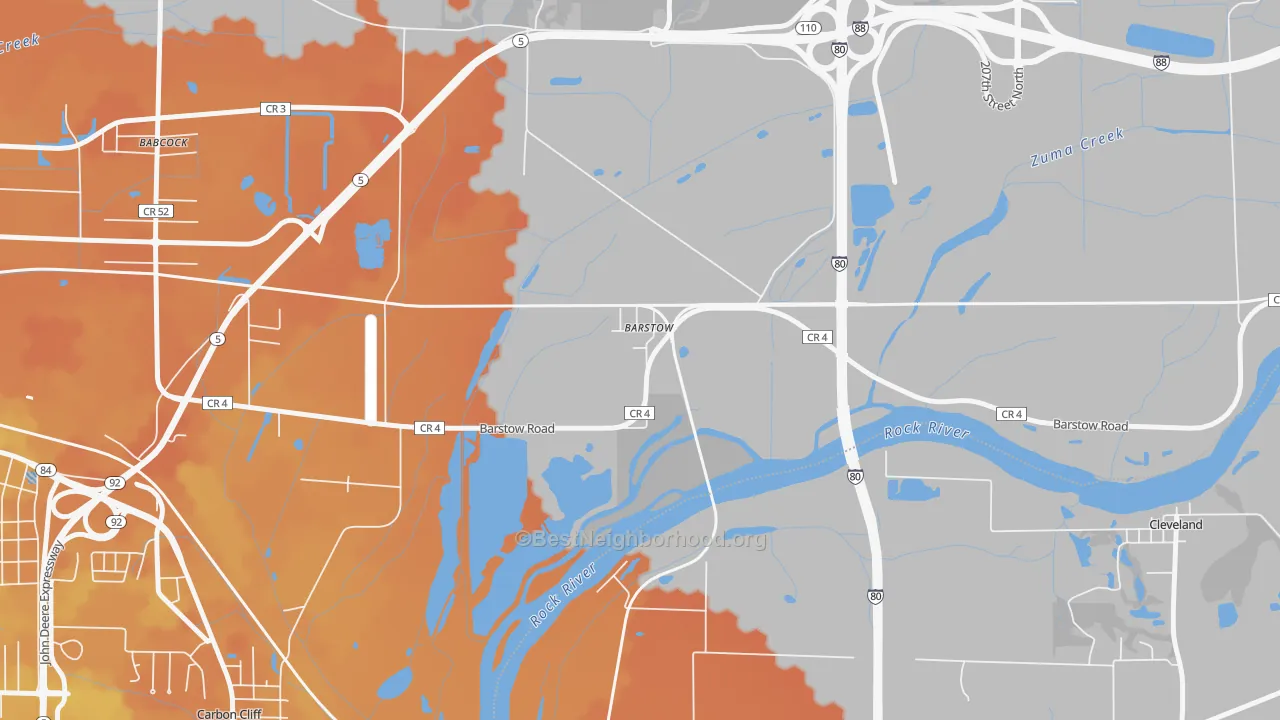 Bike Grade map of Barstow, IL