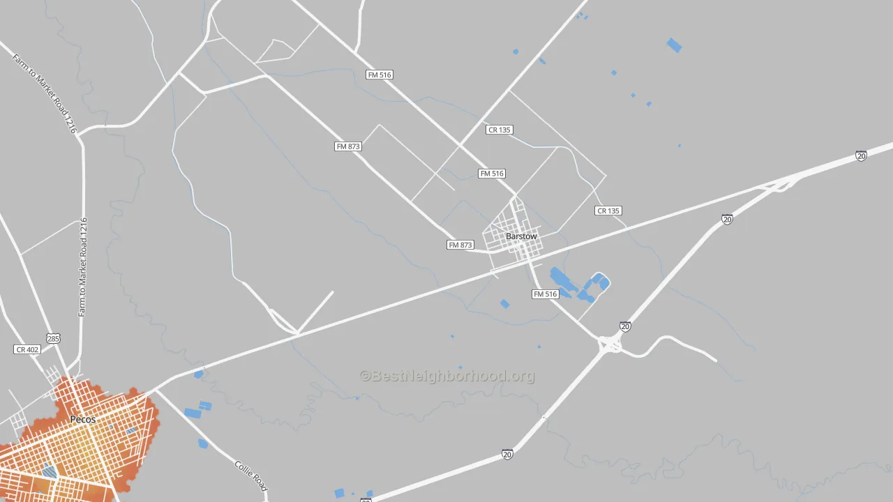Bike Grade map of Barstow, TX
